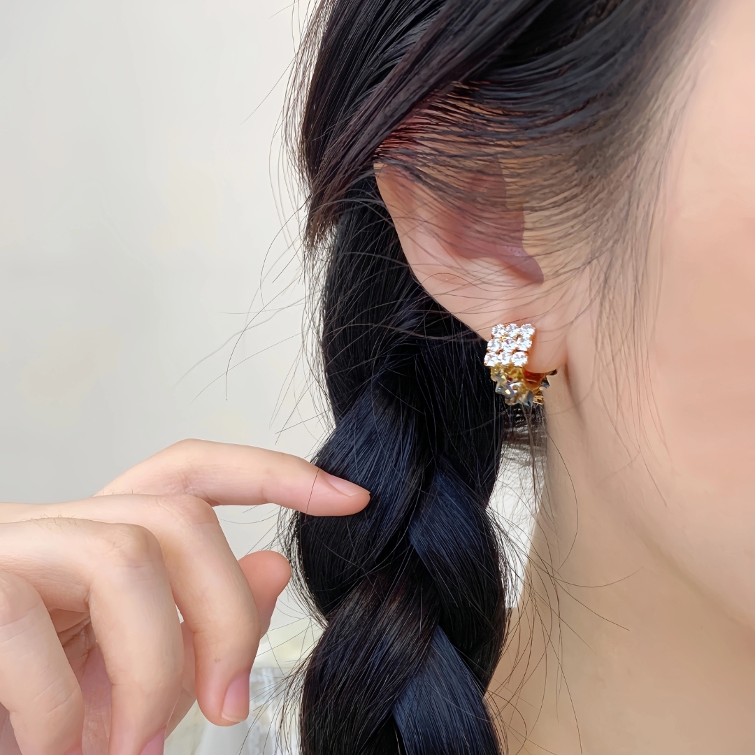 【予約販売|10/30(木)〜発送】スターダスト フープイヤリング【ノンホール(フラットタイプ)】
