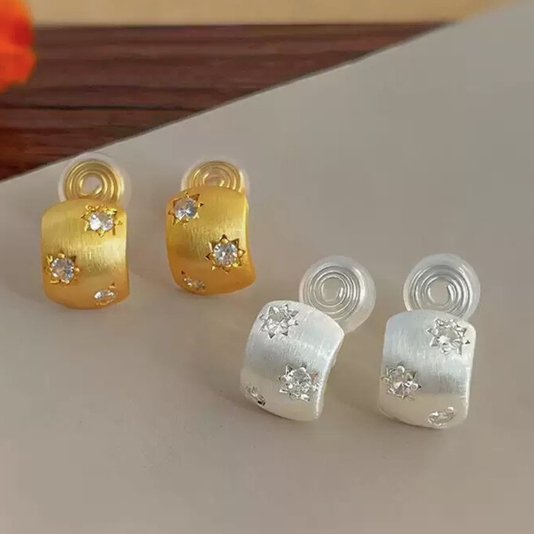 【予約販売|10/30(木)〜発送】スターマットフープイヤリング【ノンホール(スプリングタイプ)】