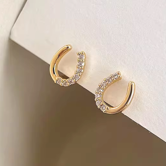 【再販|11/9(日)〜】Uラインジルコンイヤリング【ノンホール(スプリングタイプ)】