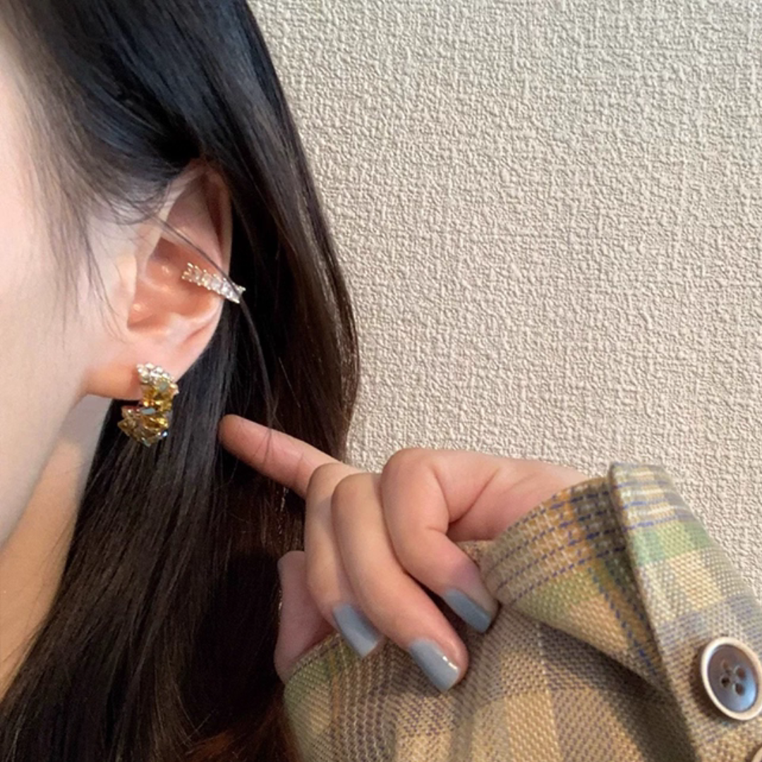 【予約販売|10/30(木)〜発送】スターダスト フープイヤリング【ノンホール(フラットタイプ)】