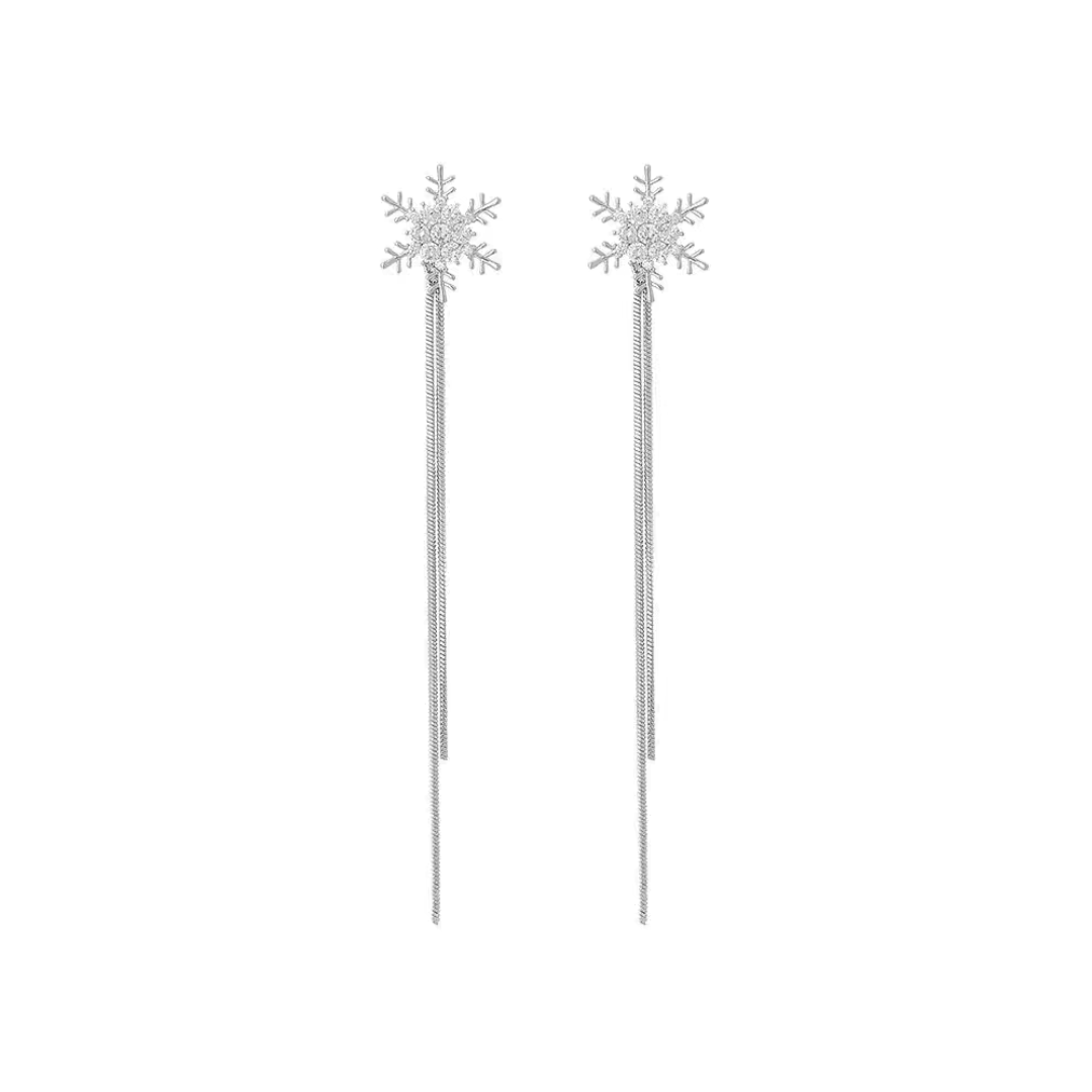 【予約販売|10/30(木)〜発送】スノー&ロングチェーンイヤリング【ノンホール(フラットタイプ)】