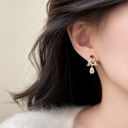 【新作｜12/14(日)〜】クリスマスツリージュエルイヤリング【ノンホール（フラットタイプ）】