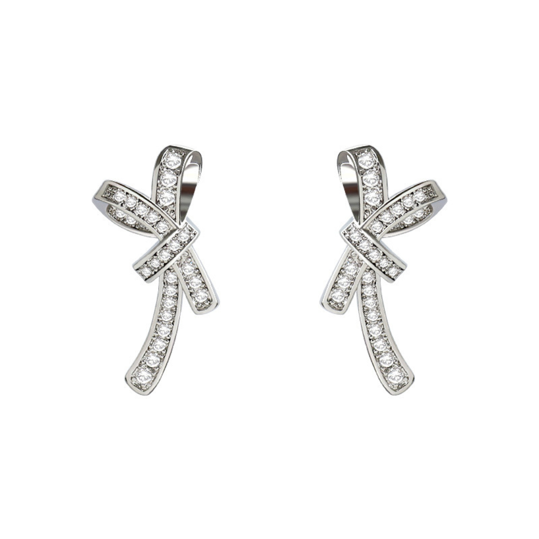 【新作｜1/19(月)〜】シンメトリーリボンイヤリング【ノンホール（フラットタイプ）】