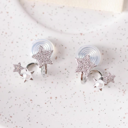 トリプルスターパールイヤリング【ノンホール（フラットタイプ）】