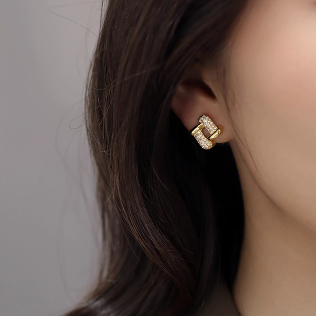 【新作｜12/3(月)〜】クロスチェーンイヤリング【ノンホール（フラットタイプ）】