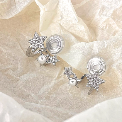 トリプルスターパールイヤリング【ノンホール（フラットタイプ）】