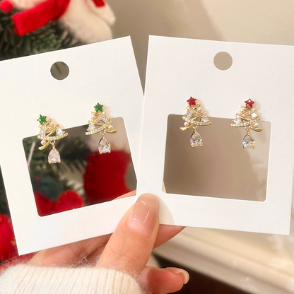 【新作｜12/14(日)〜】クリスマスツリージュエルイヤリング【ノンホール（フラットタイプ）】