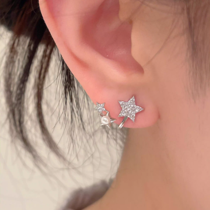 トリプルスターパールイヤリング【ノンホール（フラットタイプ）】