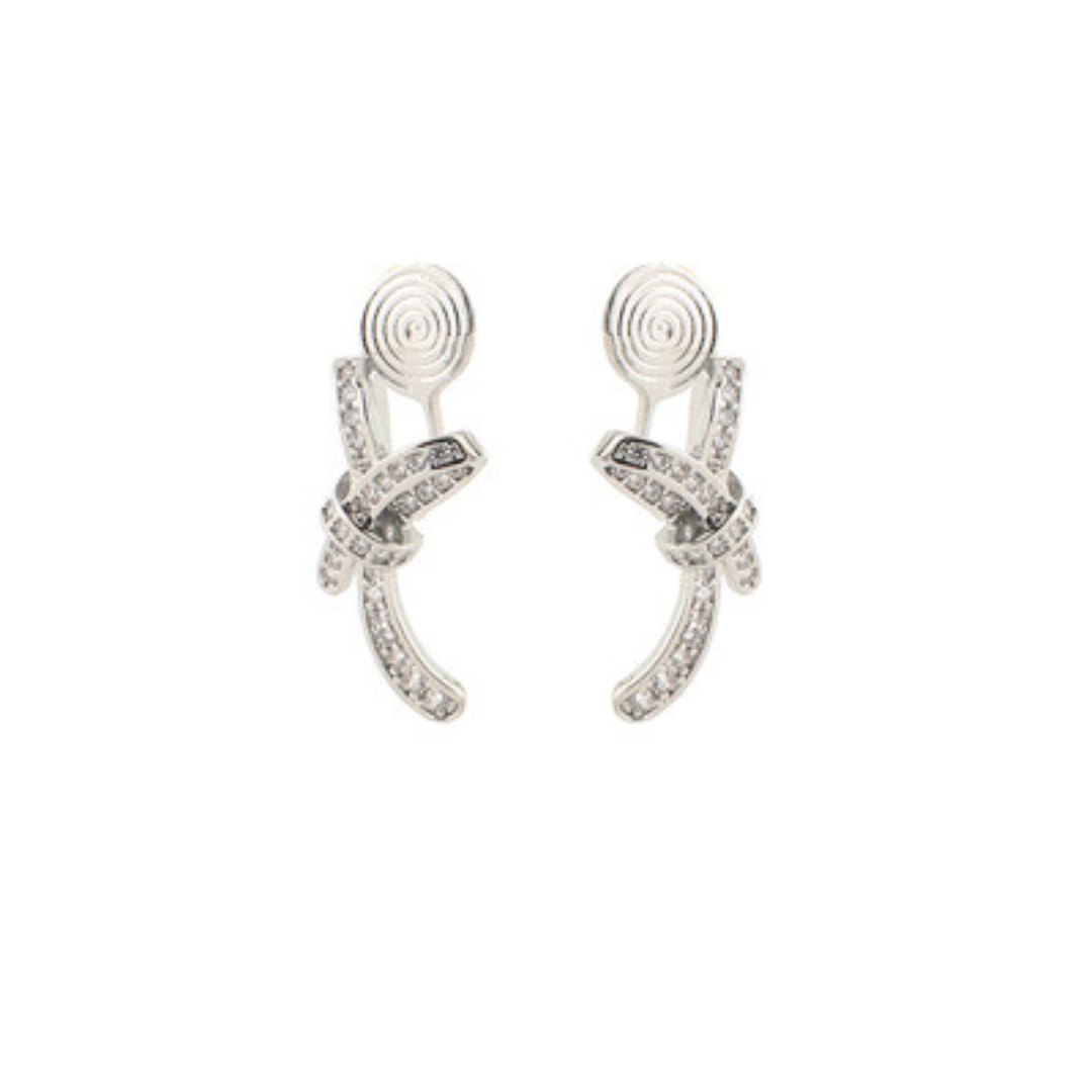 【新作｜1/19(月)〜】シンメトリーリボンイヤリング【ノンホール（フラットタイプ）】