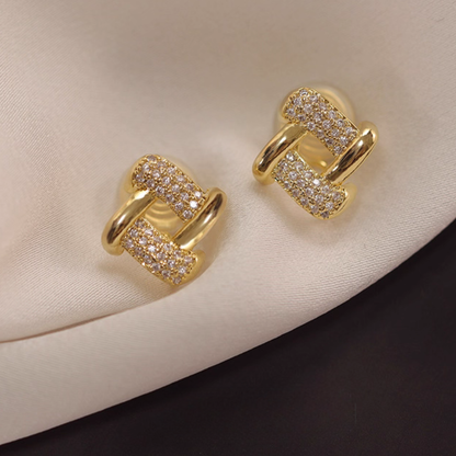 【新作｜12/3(月)〜】クロスチェーンイヤリング【ノンホール（フラットタイプ）】