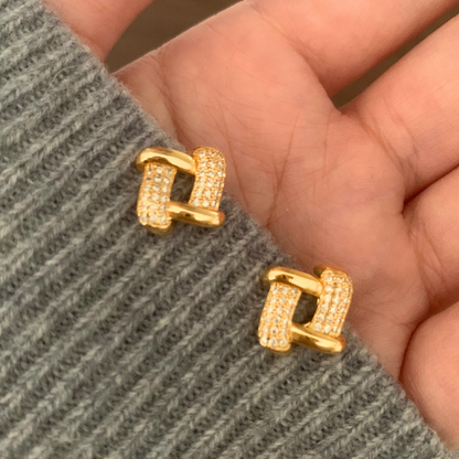 【新作｜12/3(月)〜】クロスチェーンイヤリング【ノンホール（フラットタイプ）】