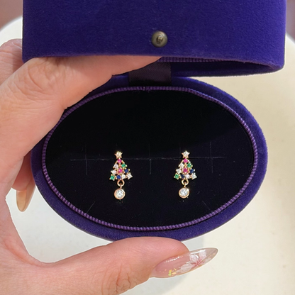 【新作｜12/14(日)〜】カラーストーンミニツリーイヤリング【ノンホール（フラットタイプ）】