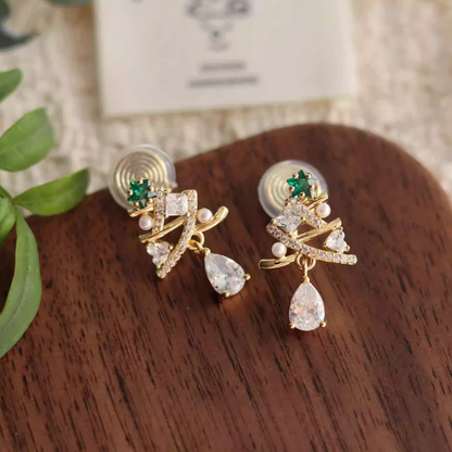 【新作｜12/14(日)〜】クリスマスツリージュエルイヤリング【ノンホール（フラットタイプ）】