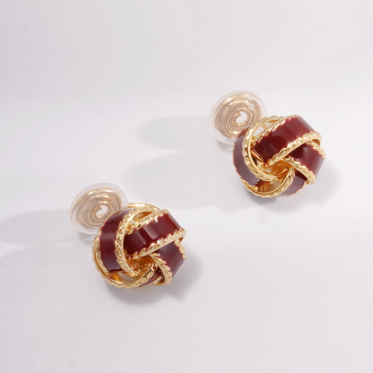 【新作｜12/14(日)〜】ツイストノットエナメルイヤリング【ノンホール（フラットタイプ）】