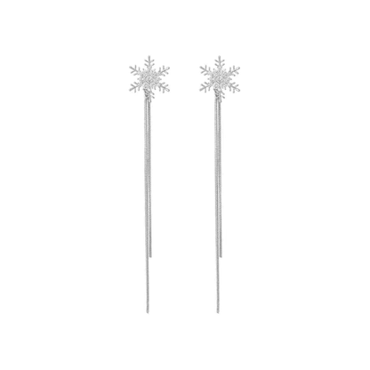 【予約販売｜10/30(木)〜発送】スノー＆ロングチェーンイヤリング【ノンホール(フラットタイプ)】