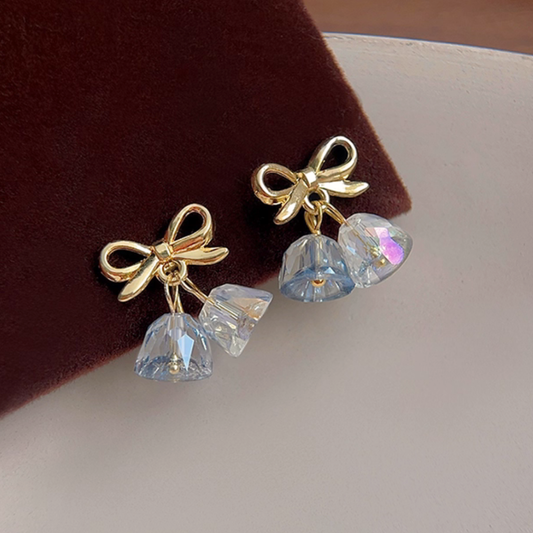 【新作｜12/14(日)〜】リボン×ベルチャームイヤリング【ノンホール（スプリングタイプ）】