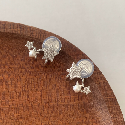 トリプルスターパールイヤリング【ノンホール（フラットタイプ）】