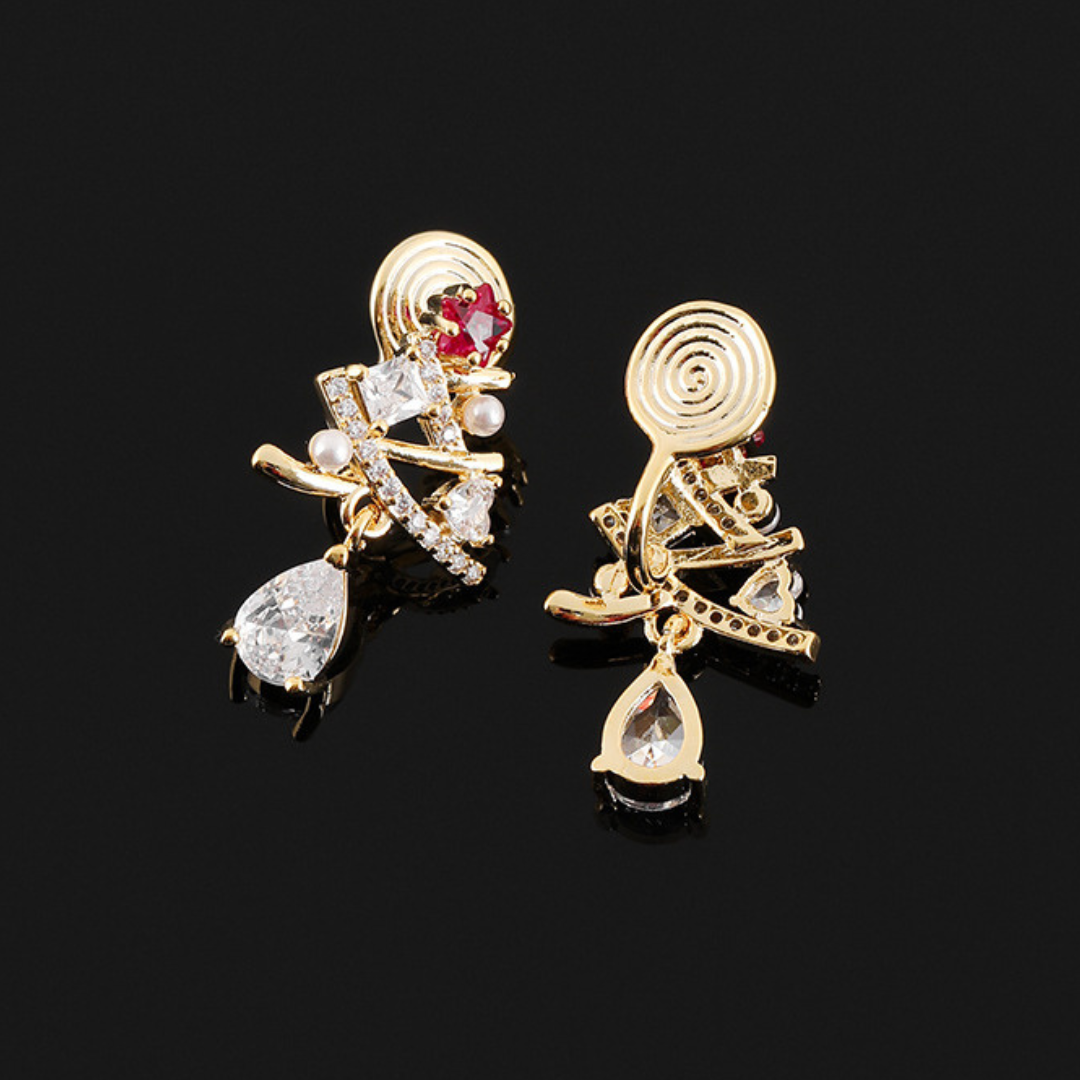 【新作｜12/14(日)〜】クリスマスツリージュエルイヤリング【ノンホール（フラットタイプ）】