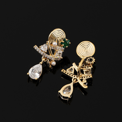 【新作｜12/14(日)〜】クリスマスツリージュエルイヤリング【ノンホール（フラットタイプ）】